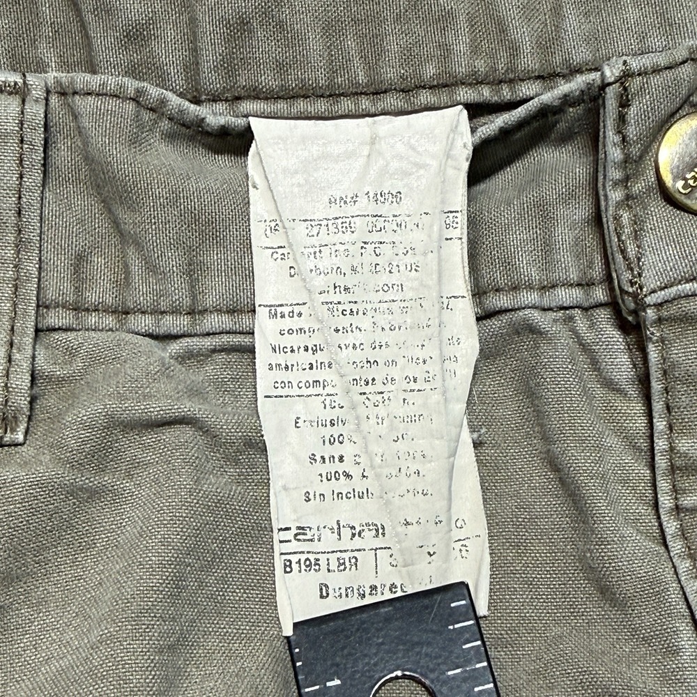 Carhartt B195 LBR Double Knee Canvas Carpenter Work Pants Brown Distressed 36x35 - Picture 12 of 16